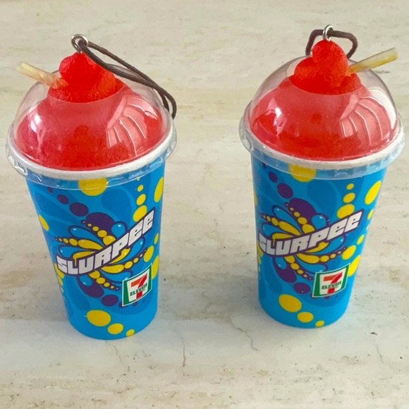 Slurpee 7 Eleven Ornaments 2018 Christmas Ornament Cup Xmas Ornaments Lot Of 2 - Picture 1 of 3